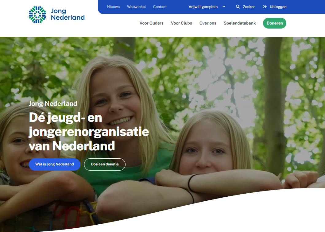 De vernieuwde website van Jong Nederland