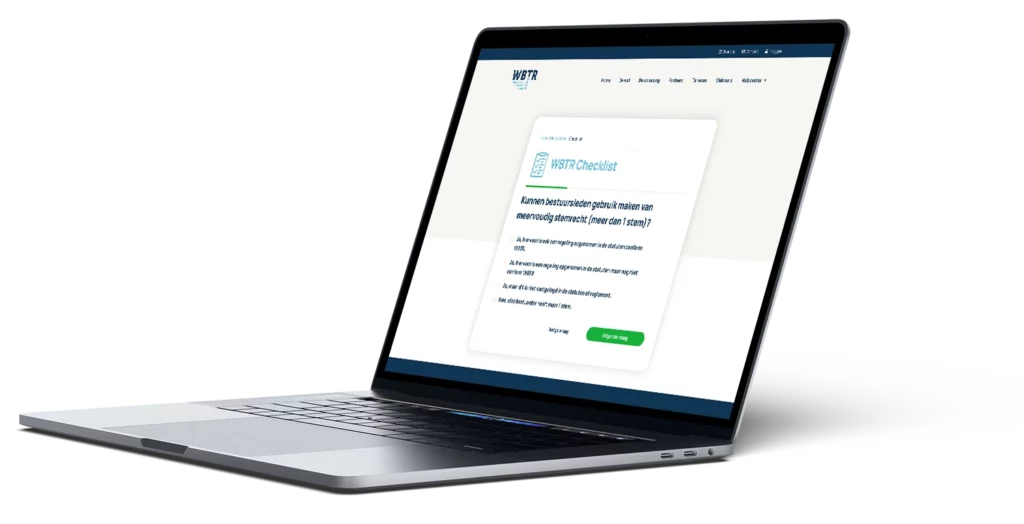 Mockup van de WBTR-checklist